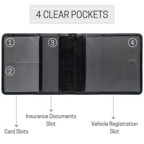 CANOPUS Car Registration and Insurance Holder, PU Leather Card Holder, Vehicle Glove Box Organizer for Auto, SUV, Truck and Motorcycle